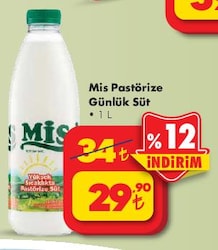 Mis Pastörize Günlük Süt 1 l image