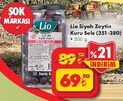 Lio Siyah Zeytin Kuru Sele (351-380) 500 g image