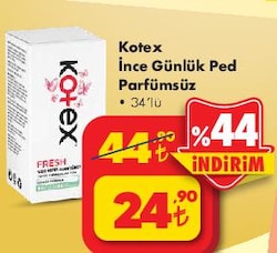 Kotex İnce Günlük Ped Parfümsüz 34'lü image