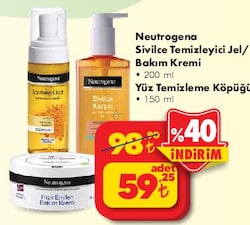 Neutrogena Sivilce Temizleyici Jel/Bakım Kremi 200 ml/Yüz Temizleme Köpüğü 150 m image