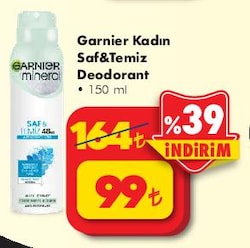 Garnier Kadın Saf&Temiz Deodorant 150 ml image