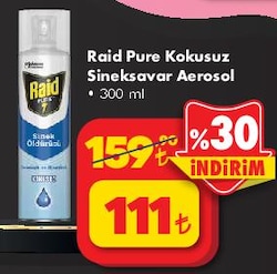 Raid Pure Kokusuz Sineksavar Aerosol 300 ml image
