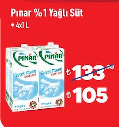 Pınar %1 Yağlı Süt 4x1 I image