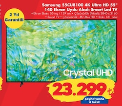 Samsung 55CU8100 4K Ultra HD 55 inç 140 Ekran Uydu Alıcılı Smart Led Tv image