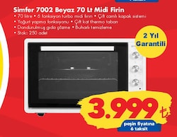 Simfer 7002 Beyaz 70 lt Midi Fırın image
