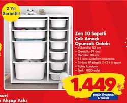 Zen 10 Sepetli Çok Amaçlı Oyuncak Dolabı image