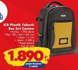 JCB Plastik Tabanlı Bez Sırt Çantası image