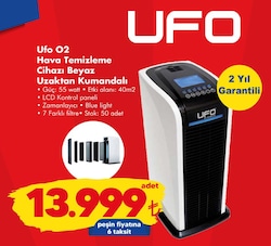 Ufo O2 Hava Temizleme Cihazı Beyaz Uzaktan Kumandalı image