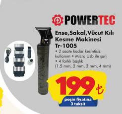 POWERTEC Ense, Sakal, Vücut Kılı Makinesi image