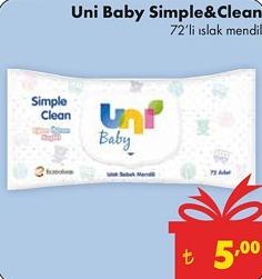 Uni Baby Simple&Clean 72'li Islak Mendil image