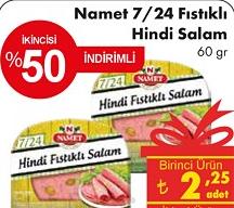 Namet 7/24 Fıstıklı Hindi Salam 60 gr image