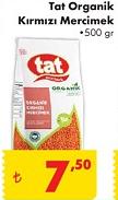 Tat Organik Kırmızı Mercimek 500 gr image