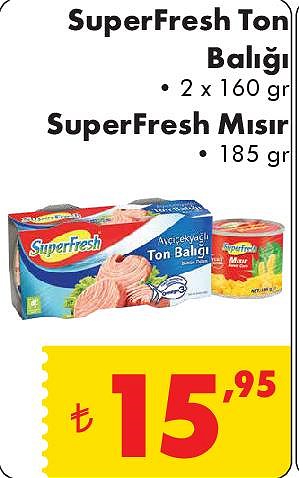 SuperFresh Ton Balığı 2x160 gr/SuperFresh Mısır 185 gr image