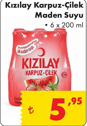 Kızılay Karpuz-Çilek Maden Suyu 6x200 ml image