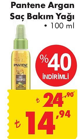 Pantene Argan Saç Bakım Yağı 100 ml image