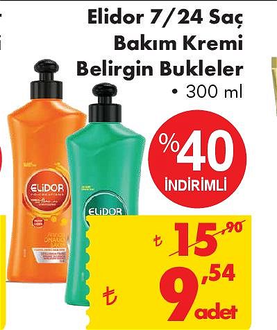 Şok Elidor 7/24 Saç Bakım Kremi Belirgin Bukleler 300 ml