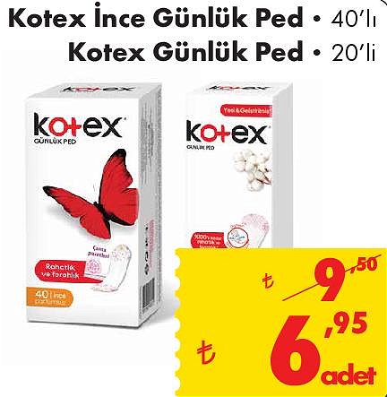 Kotex İnce Günlük Ped 40'lı/Günlük Ped 20'li image