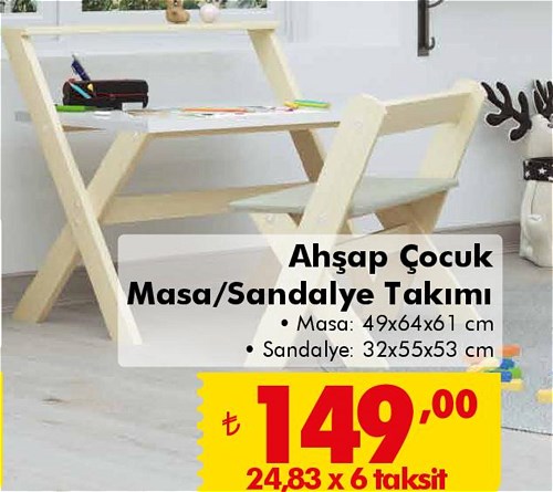 Bien Wood Ahsap Cocuk Masa Sandalye Takimi Indirimde Market