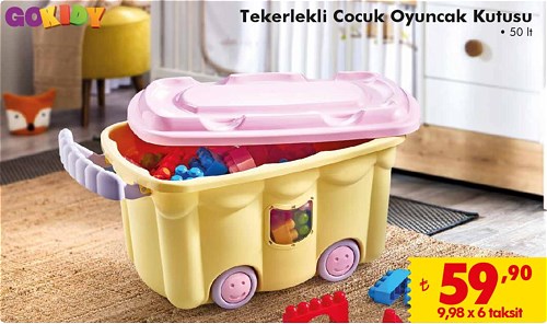 Gokidy Tekerlekli Çocuk Oyuncak Kutusu 50 lt image