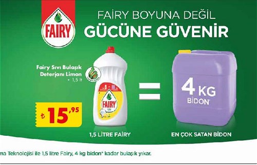 Şok Fairy Sıvı Bulaşık Deterjanı Limon 1,5 lt
