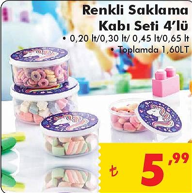 Renkli Saklama Kabı Seti 4'lü image