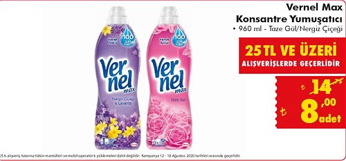 Vernel Max Konsantre Yumuşatıcı 960 ml image