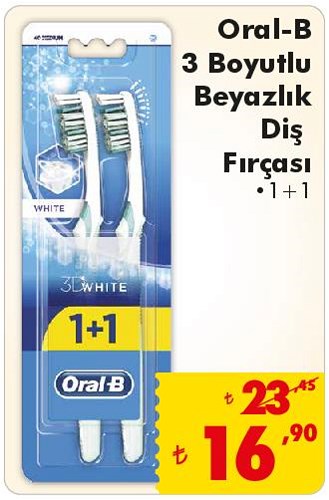 Oral-B 3 Boyutlu Beyazlık Diş Fırçası 1+1 image