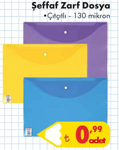Şeffaf Zarf Dosya Çıtçıtlı image