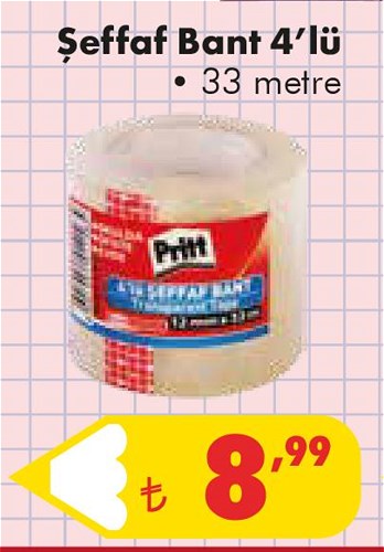 Pritt Şeffaf Bant 4'lü 33 m image