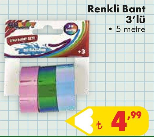 Gokidy Renkli Bant 3'lü 5 m image
