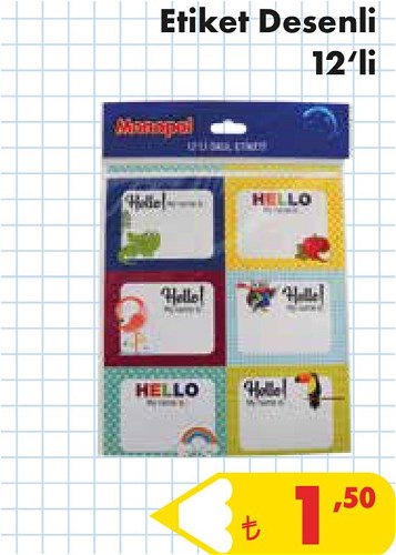 Etiket Desenli 12'li image