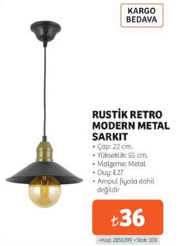 Rustik Retro Modern Metal Sarkıt image