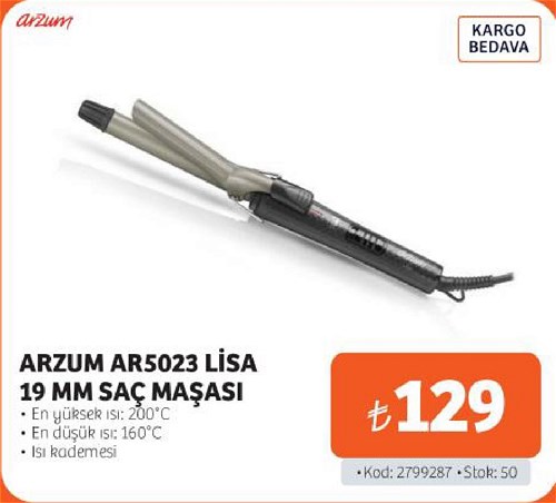 Arzum AR5023 Lisa 19 mm Saç Maşası  image