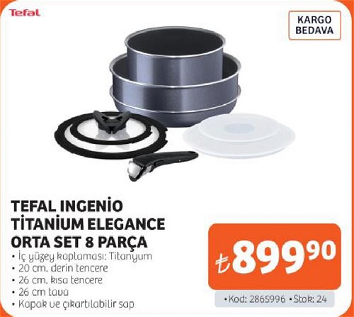 Tefal Ingenio Titanium Elegance Orta Set 8 Parça image