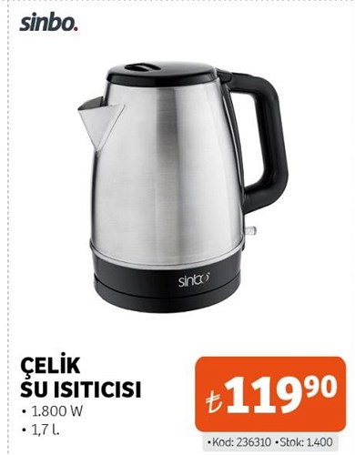 Sinbo Çelik Su Isıtıcısı 1800 W image