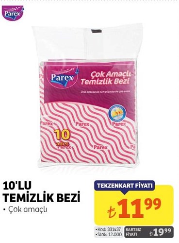 Parex 10'lu Temizlik Bezi Çok Amaçlı image