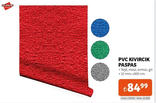 Kıvırcık Pvc Kıvırcık Paspas 12 mm x 100 cm image