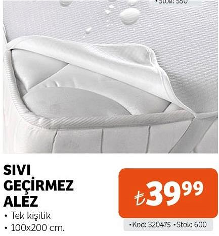 Noteks Sıvı Geçirmez Alez Tek Kişilik 100x200 cm image