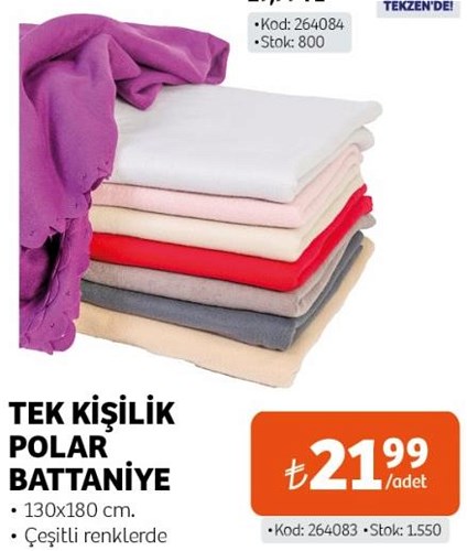 Tekzen Home Tek Kişilik Polar Battaniye image