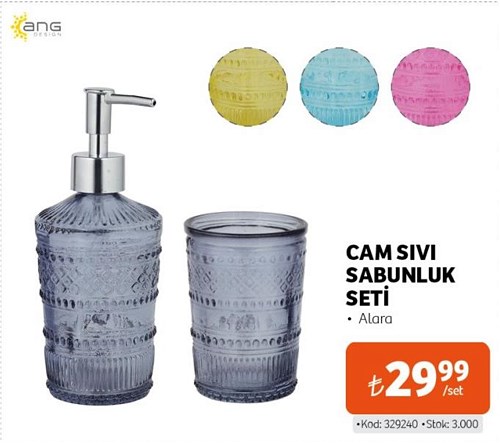 Ang Cam Sıvı Sabunluk Seti Alara image