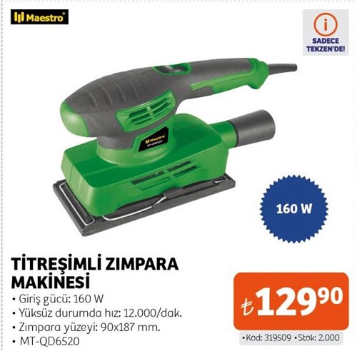 Maestro Titreşimli Zımpara Makinesi 160 W MT-QD6520 image