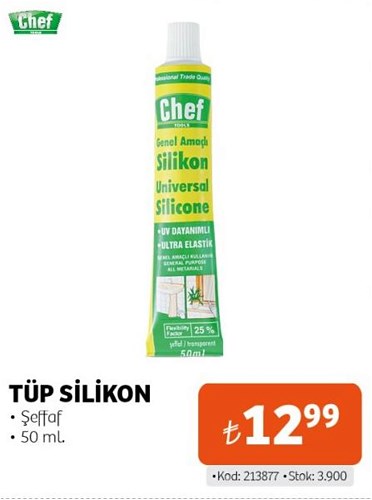 Chef Tüp Silikon Şeffaf 50 ml image