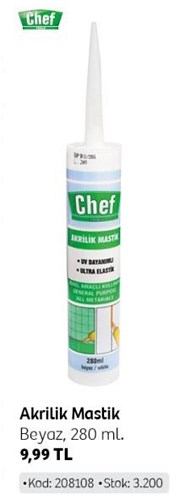 Chef Akrilik Mastik Beyaz 280 ml image