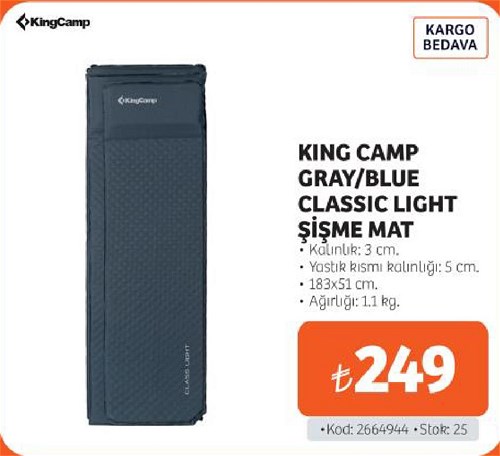 King Camp Gray/Blue Classic Light Şişme Mat image