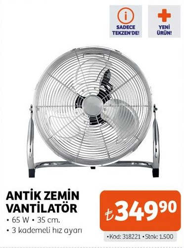 Antik Zemin Vantilatör 65 W image