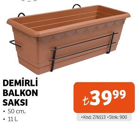 Demirli Balkon Saksı 50 cm image