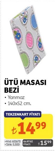 Ütü Masası Bezi 140x52 cm image