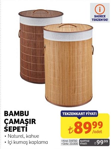 Bambu Çamaşır Sepeti  image