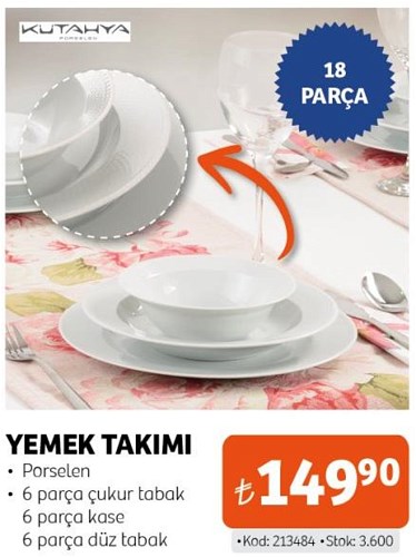 Kütahya Porselen Yemek Takımı 18 Parça image