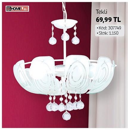 Tekzen Home Lite Tekli İlkyaz Camlı Avize image